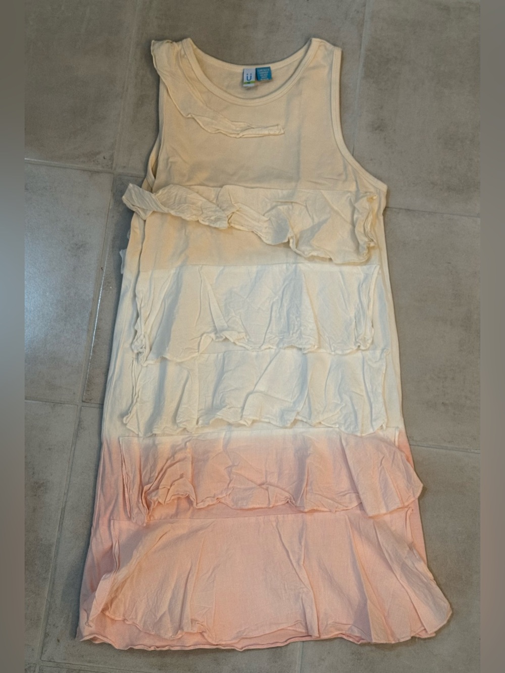 Blu by Blu NWOT Ombré Pink White Peach Dress Sz 14